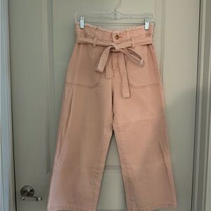 Current Air Blush Frayed Hem Pants
